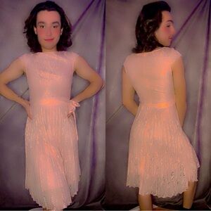 Elegant Peach Lace Dress